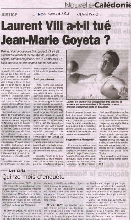 Laurent Vili a-t-il tué Jean-Marie Goyeta ?