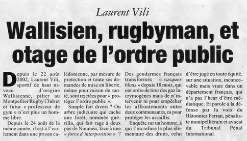 Laurent Vili, Wallisien, rugbyman et otage de l'ordre public