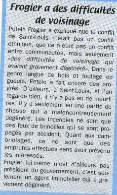 Difficultés de voisinage
